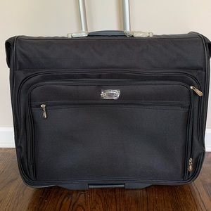 Wheeled black suit/dress garment bag